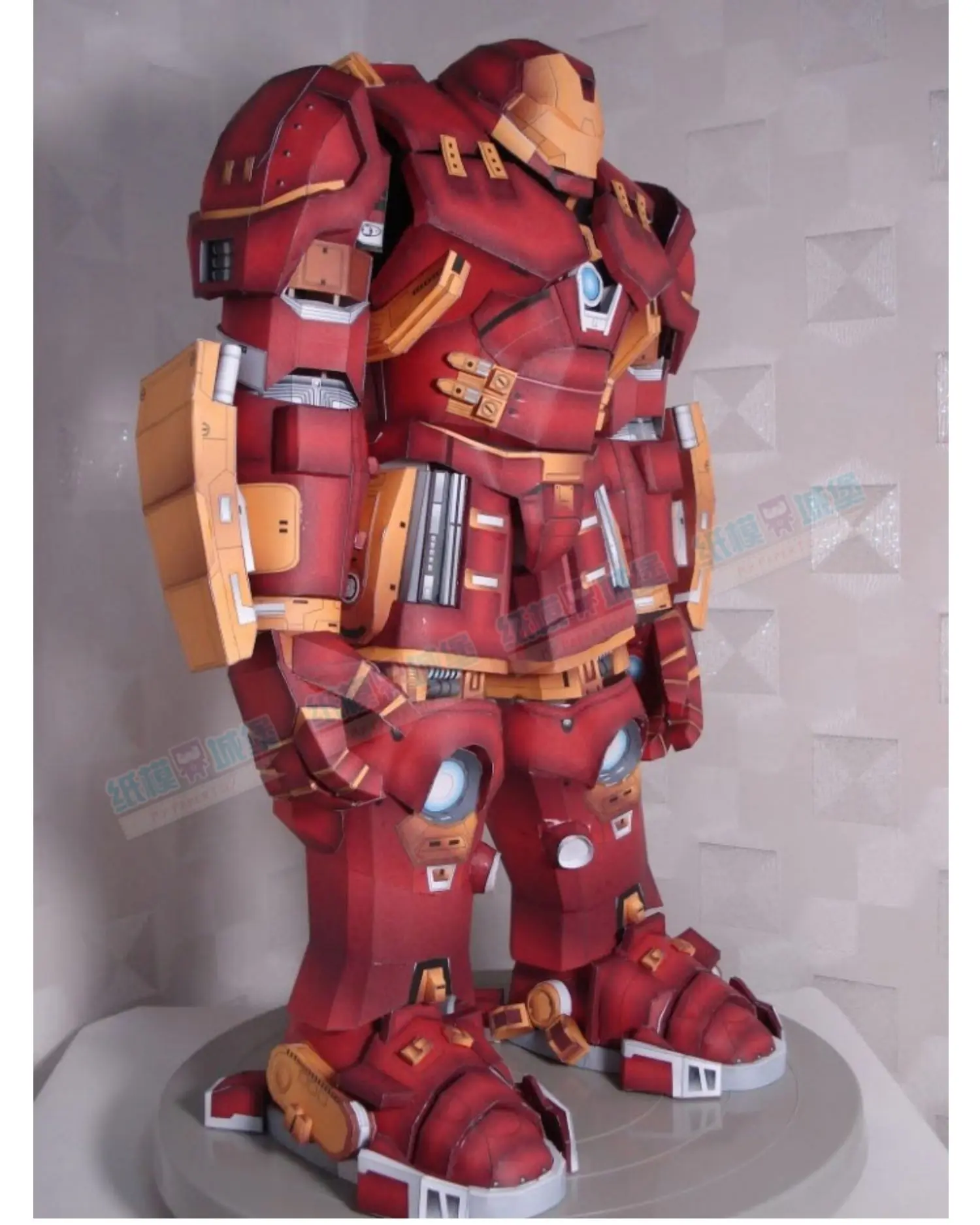 Hulkbuster Iron Man Modelo de Papel 3D, Papercraft DIY, Hand-made Origami Puzzle Brinquedos, Decoração Desktop, Os Vingadores, 60cm