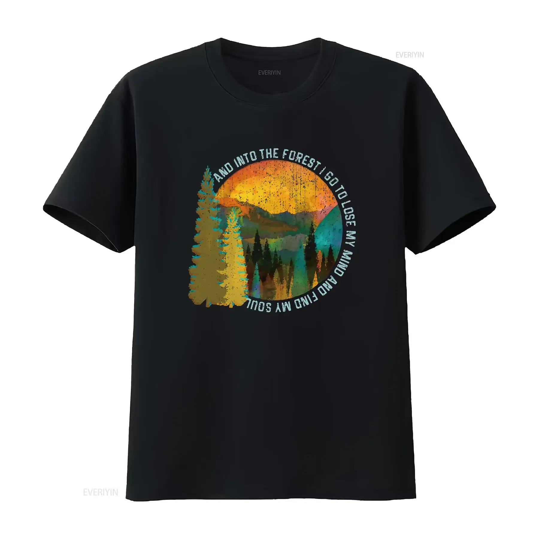 

Womens Into The Forest I Go Hiking T Shirt Nature Lover Camping vintage Washed Versatile Slightly Soft Comfortable Stretched