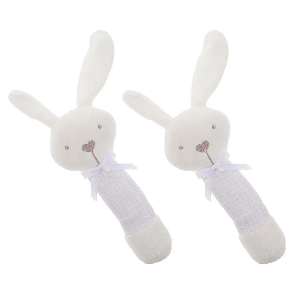 2 Pezzi Sonagli a Forma di Animale Cartoonesco, Giocattoli a Forma di Coniglietto Facili da Afferrare con Funzione Sonora per Neonati e Bambini