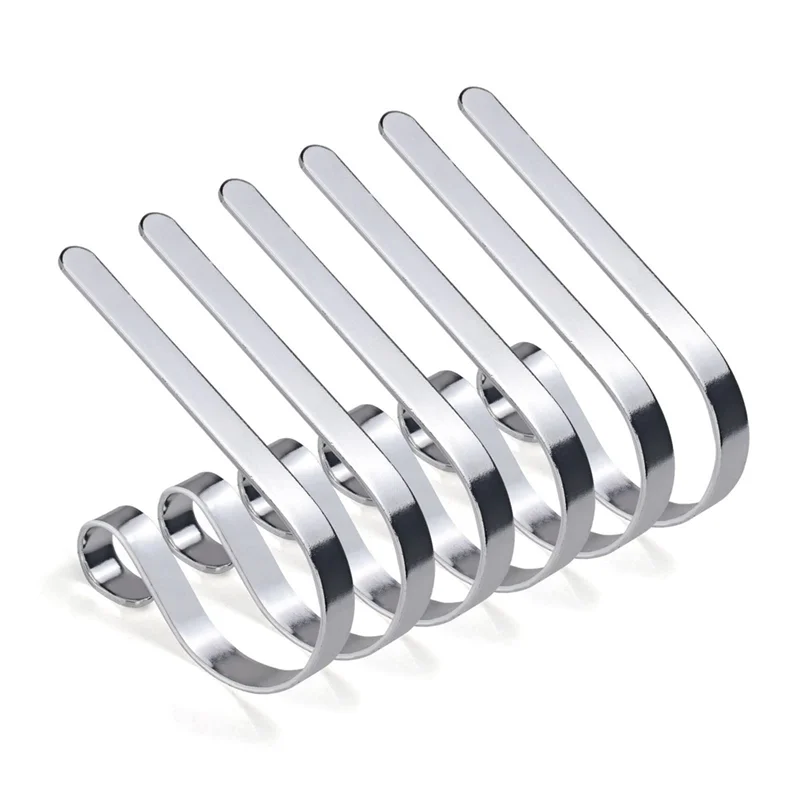 AA80-6PCS Kerstsok Houders Decor Haken Voor Mantel Set Van 6 Mantel Decor Haken Kerst Sok Haak