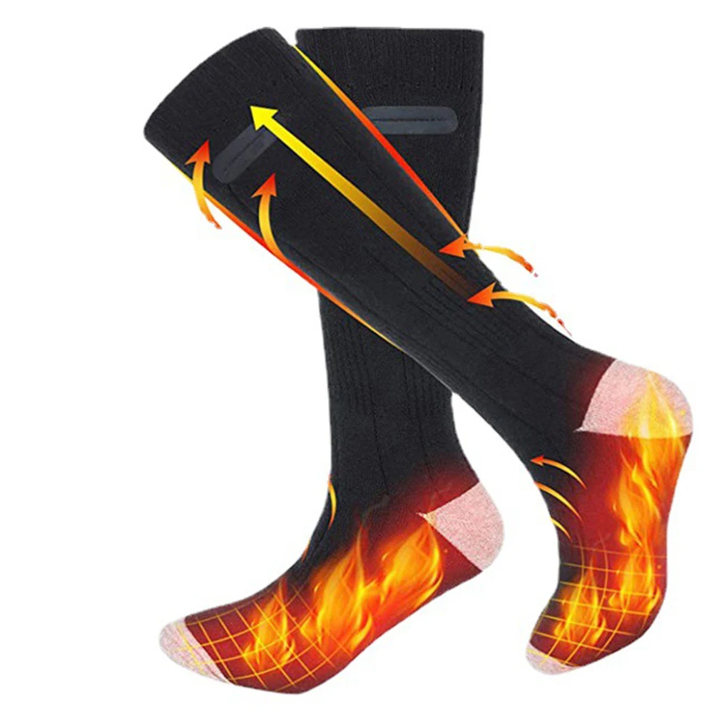 Unisex Electric Heated Socks Breathable Thermal Insulated Sock Washable Rechargable for Winter Skiing Cycling