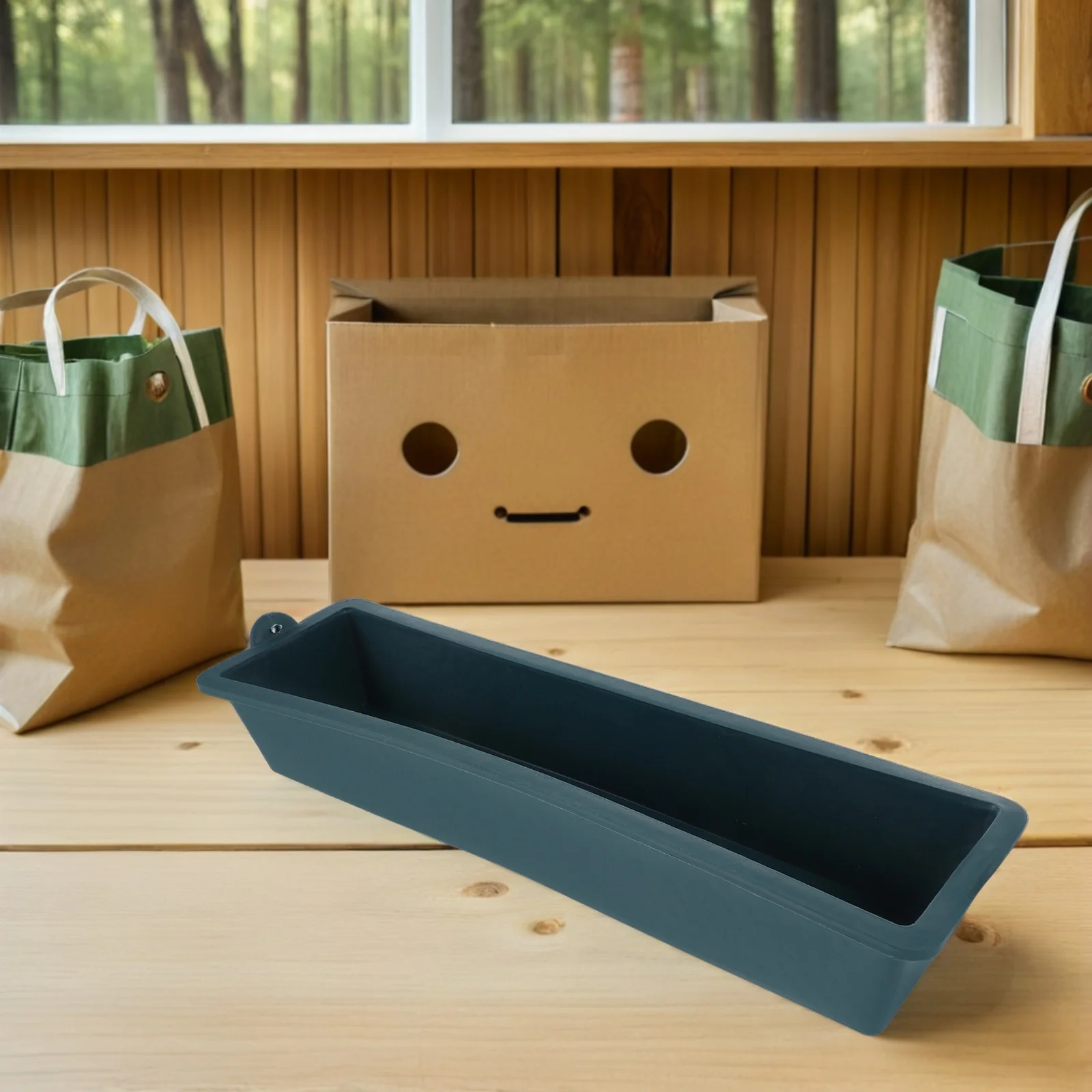 

2pcs Livestock Feeding Trough: 43Cm Heavy Duty Plastic Chicken Trough Goat Cattle Feeder Farm Breeding Container Animal Drinking