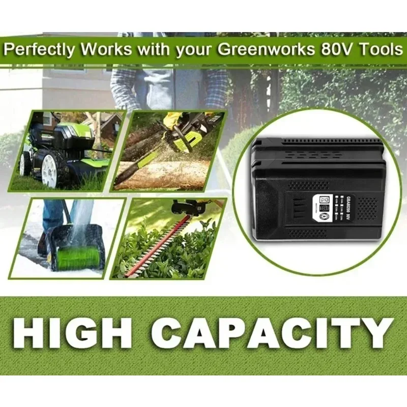 ل Greenworks 80 فولت استبدال بطارية قابلة للشحن 3Ah بطارية ليثيوم أيون ل GBA80200 GBA80250 GBA80400 GBA80250 GBA80500 #6