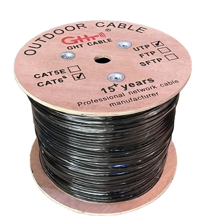 【Desde China】Cable de Red Ethernet para Exteriores Sin Blindaje GHT, Cable LAN UTP STP SFTP Cat6, Cable para Router Cat6