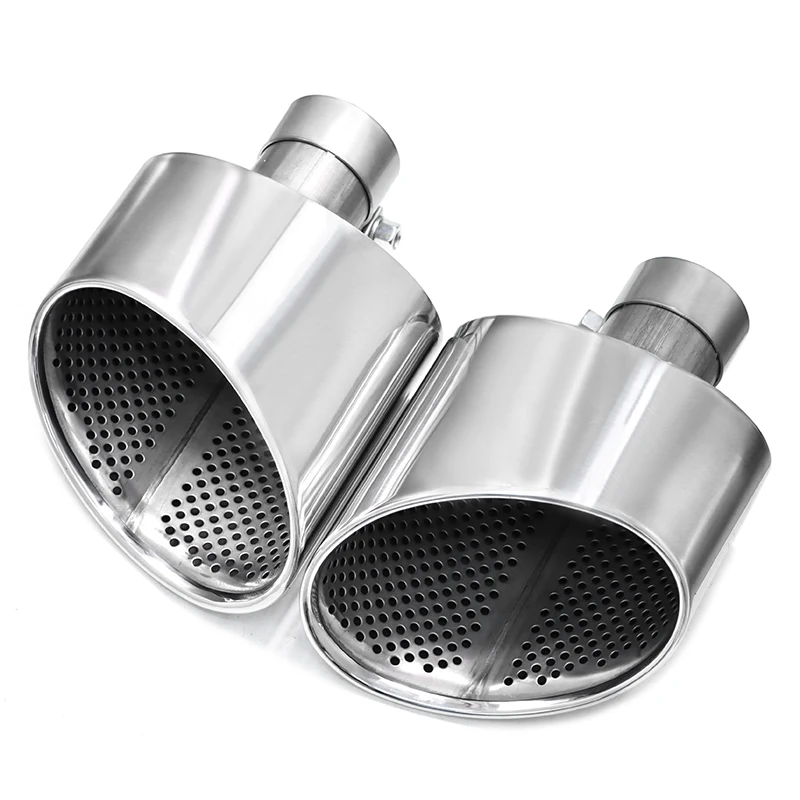 Oval Exhaust Tip For Audi A3 A4 A5 A6 A7 Upgrade To RS3 RS4 RS5 RS6 RS7 Look Tailpipe Nozzle Exhaust System Pipe Muffler Tip