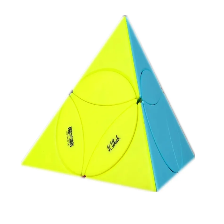 Qiyi mofangge trevo moeda tetraedro pirâmide cubo mágico mais novo trevo cubo mágico forma estranha cubo mágico brinquedo crianças presente