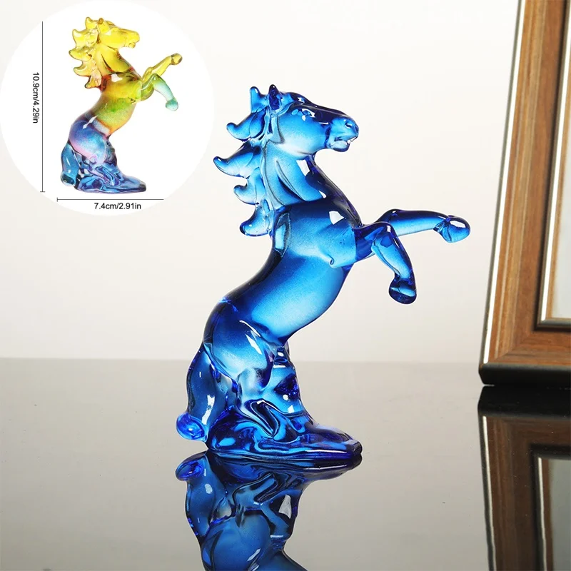 9 farben Kristall Pferd Statue Sternzeichen Pferd Figur Tisch Skulptur Ornament Dekor Hause Desktop Büro Dekoration