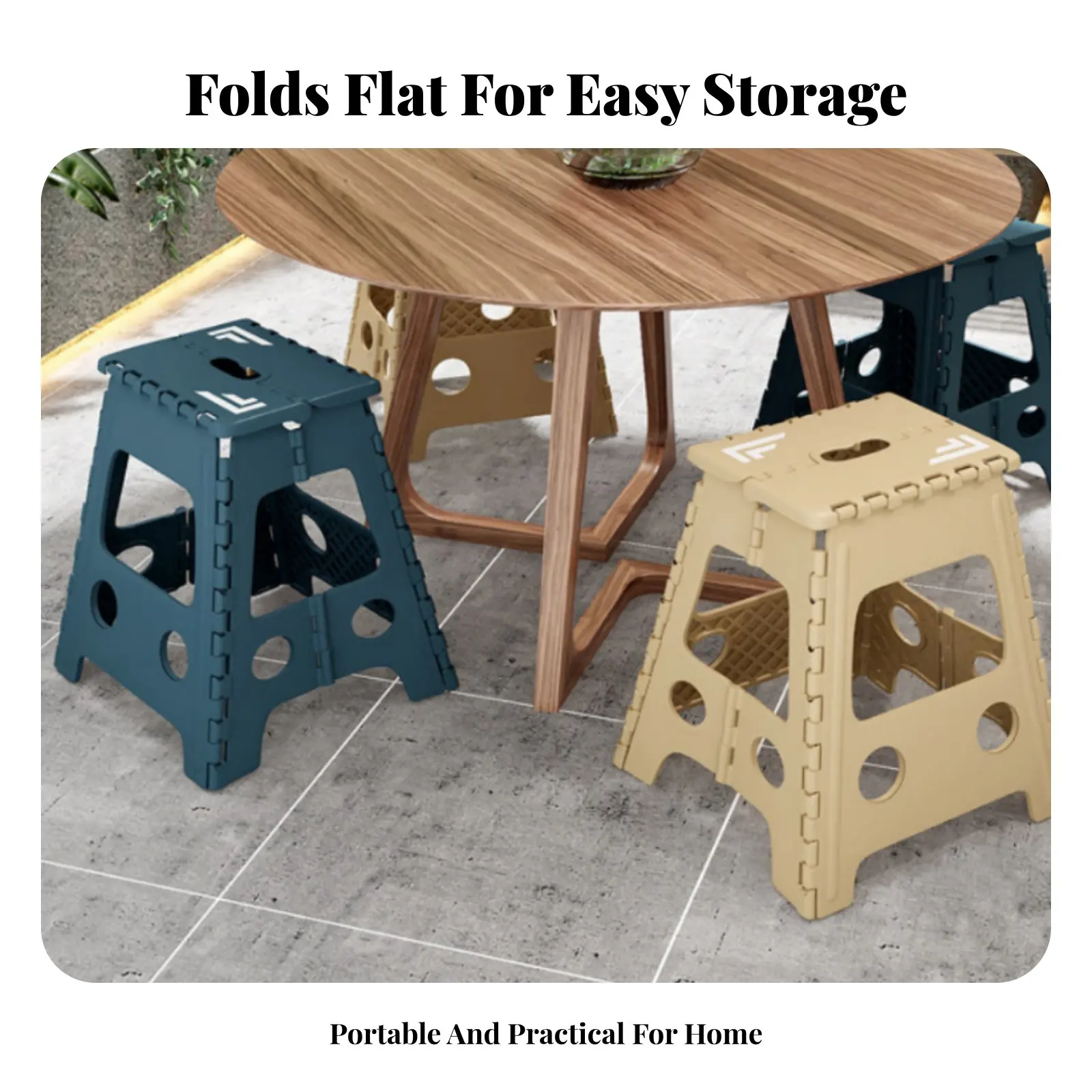

foldable Stool with Handle Foldable Design Telescopic Stool Thickened Construction Non-Slip Base for outings, Camping, Fishing