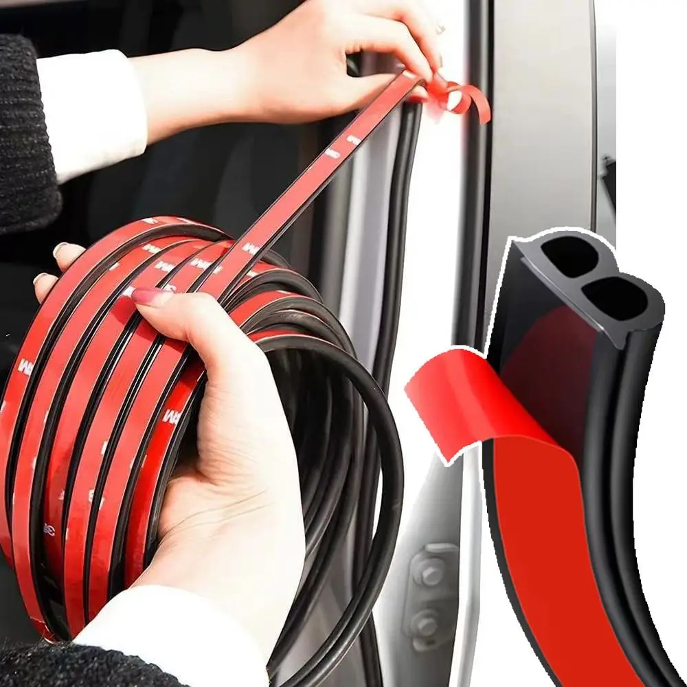 

Soundproof Car Door Seal Strip 16M Dustproof Door Weather Strips Waterproof Rubber Double Layer Sealing Protector Outdoor
