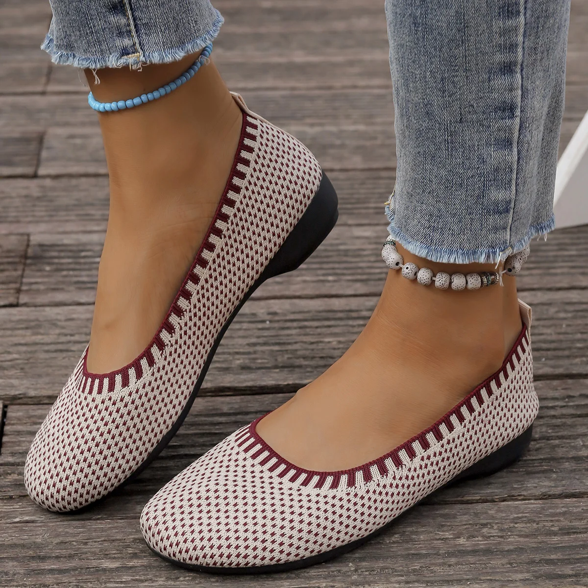 Scarpe basse da donna nuove Scarpe basse leggere in mesh antiscivolo Mocassini traspiranti Tendenza Moda Ballerina Scarpe basse Scarpe da donna per donna