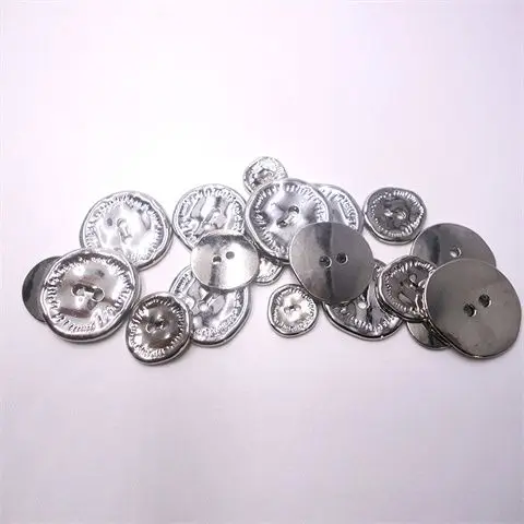 6pc Simple Retro Irregular Metal Buttons 2 Holes Old Silver Alloy Buckle Sewing Accessories DIY Craft Handmade Accessories