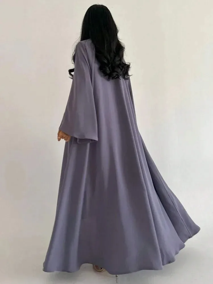 이드 아바야 여성 롱 드레스 잘라비야 가디건 로브 단정한 라마단 무슬림 두바이 오픈 아바야 카프탄 이슬람 베스티도스 아랍 모로코