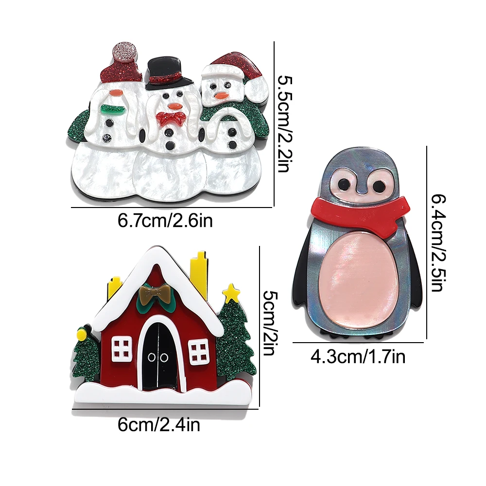 Cute Santa Claus Figure Acrylic Brooches for Women New Christmas Father Badge Pins Bag Clothes Jewelry Accessories New Year Gift