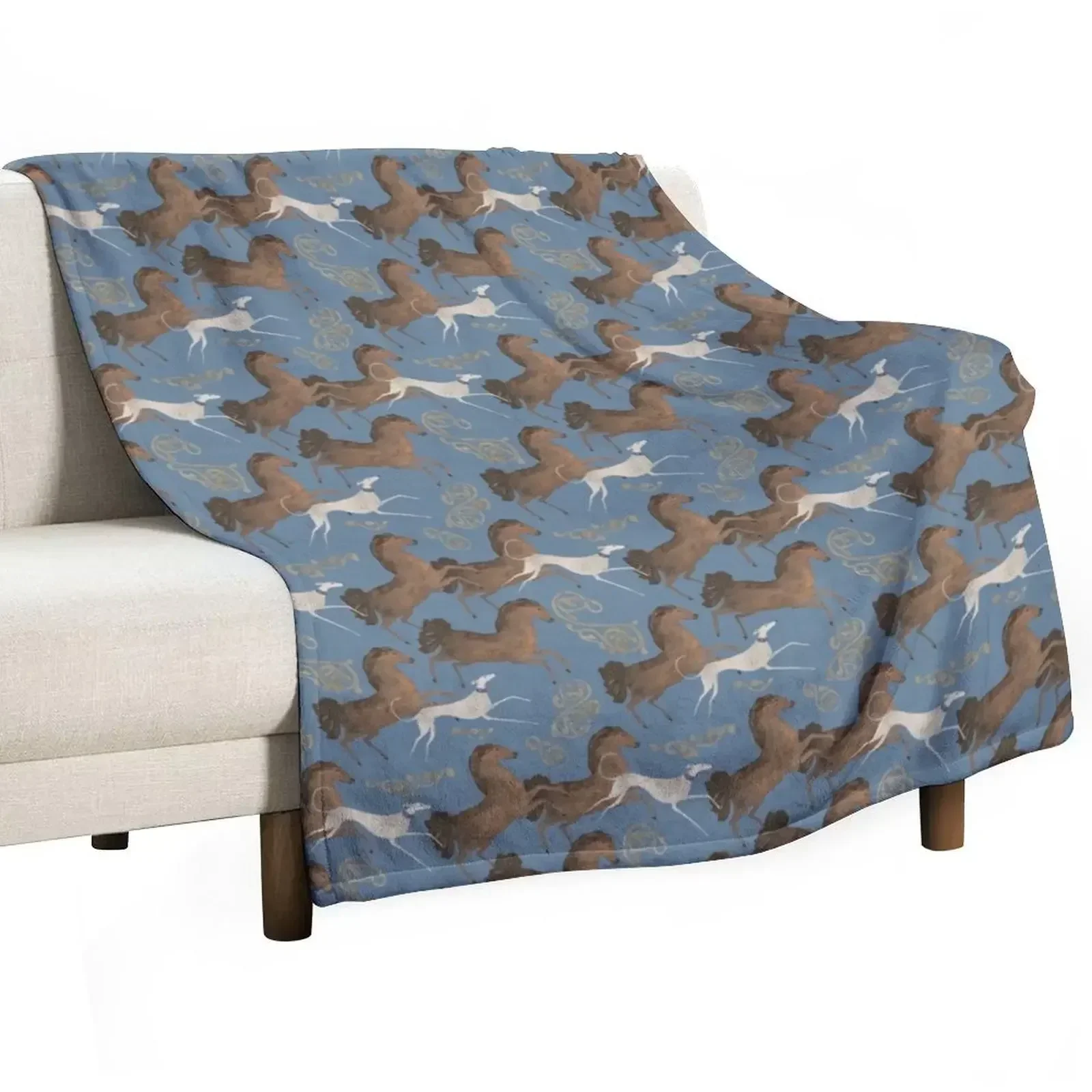 Greyhound and Horse Throw Blanket wednesday Polar Luxury Throw Tourist Single christmas gifts Blankets