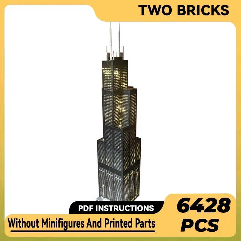 Willis Tower Model Moc Building Bricks Chicago Urban Street View Technology Modular Blocks Gift Christmas Toys DIY Sets Assembly