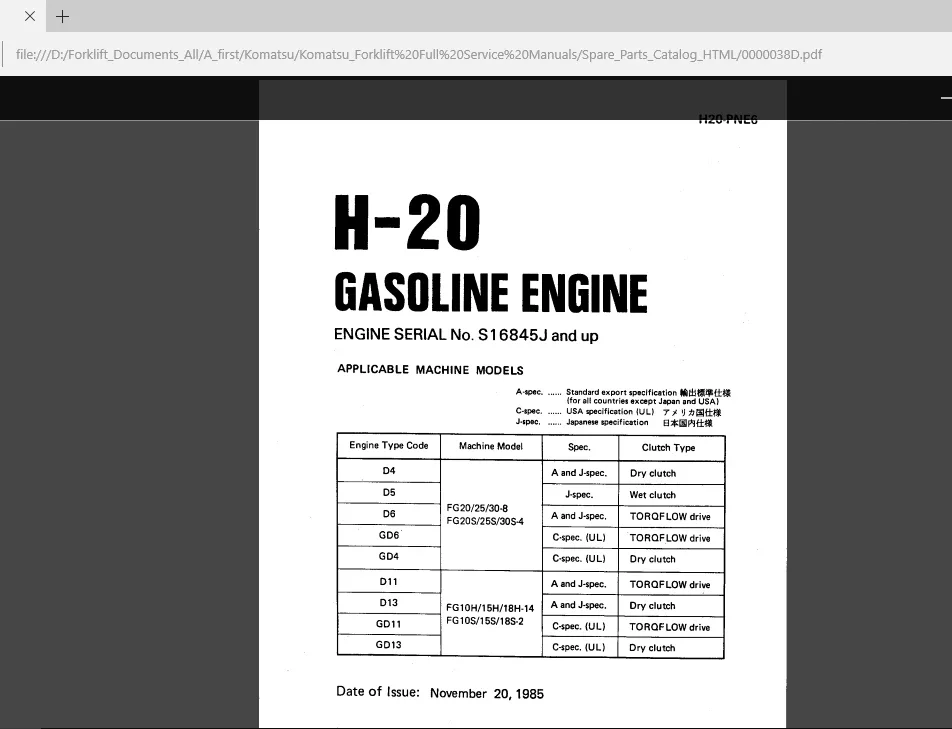 Komatsu Forklift Full Parts and Service Manuals