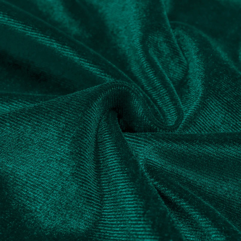 Abito da donna in velluto verde casual girocollo manica lunga mini abito con volant a strati festa quotidiana autunnale