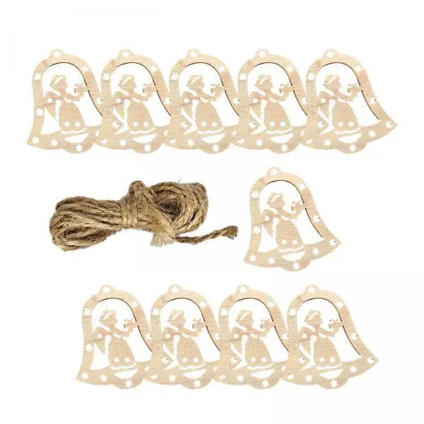 2x 10 Pieces Wooden Cutouts for Christmas Crafting Gift Tags