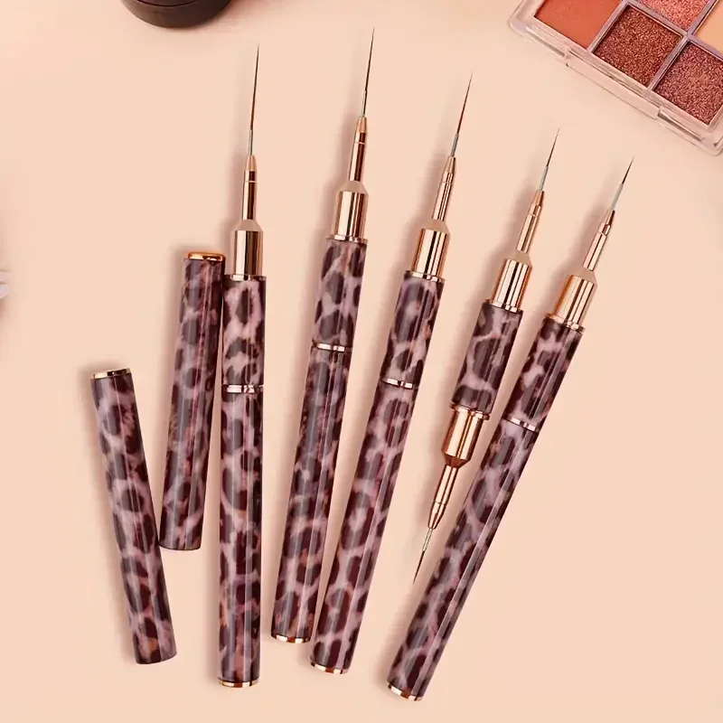 

5Pcs Nail Art Liner Brushes Set Leopard Print Lines Striping Drawing UV Gel Painting Nail Design Pen Professional Manicure Tool