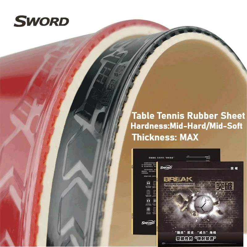 

SWORD BREAK Table Tennis Rubber High Elasticity White Sponge High Tension Semi-Tacky Anti-Spin Ping Pong Rubber ITTF Approved