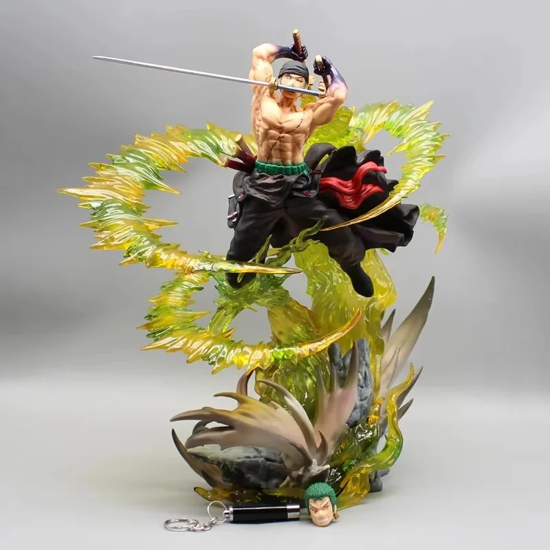 

29cm One Piece Character Figure Roronoa Zoro Anime Character Model With Lights Standing Pvc Collection Decoration Toy Gift