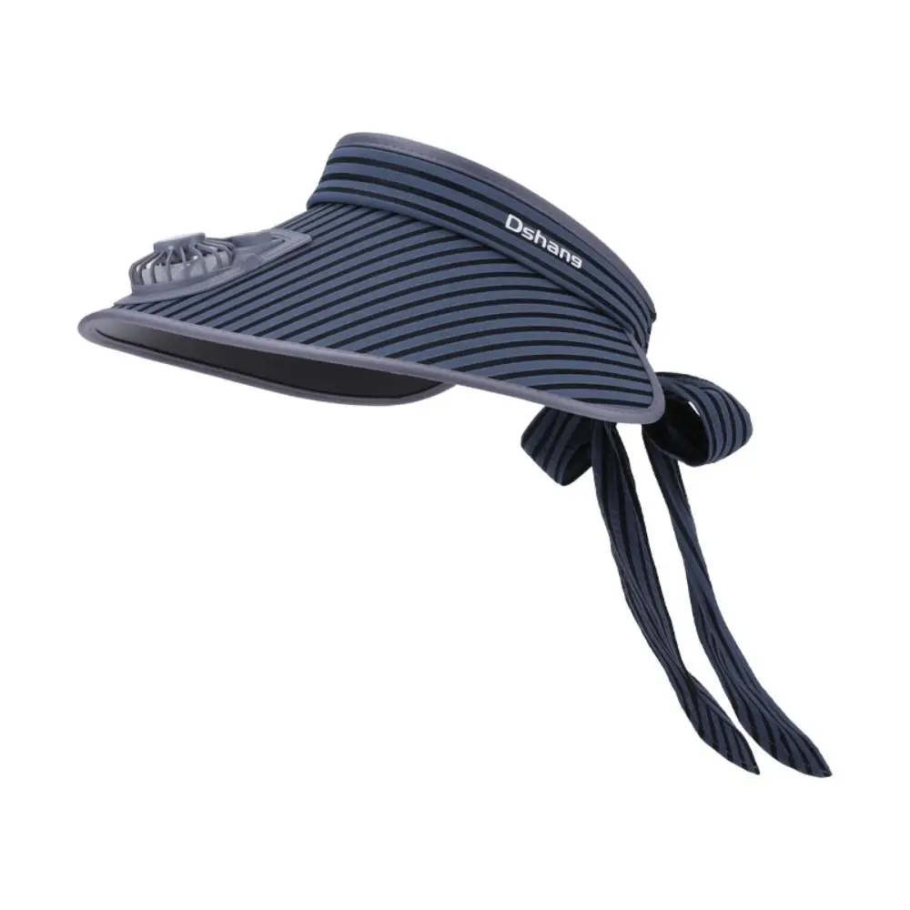 

Fashion Wide Brim Outdoor Sun Hat with USB Charging Fan Anti-UV Empty Top Hat Breathable Adjustable Beach Sunshade Hat