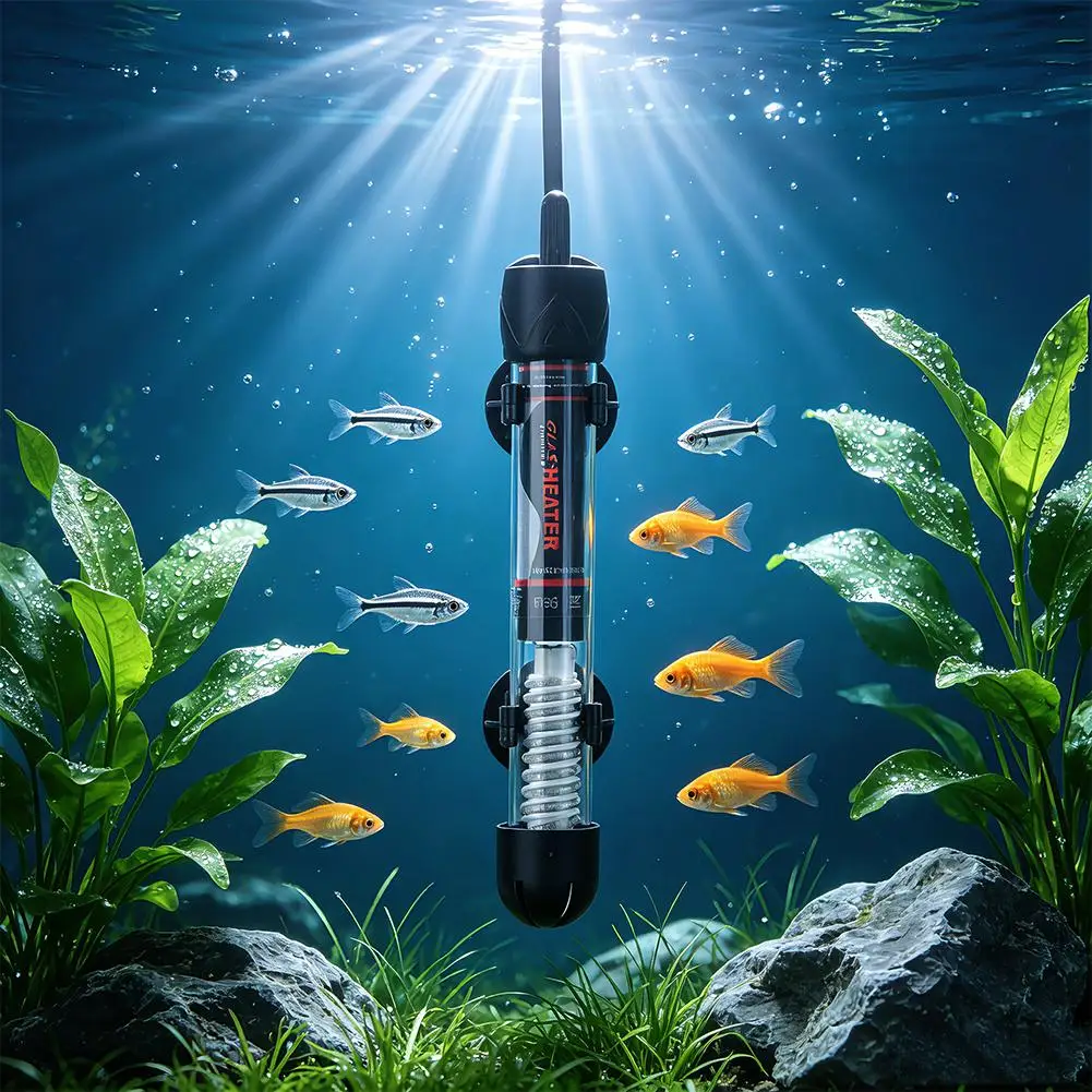 Einstellbarer Aquarium-Heizer mit automatischer Konstanttemperaturregelung, Heizstab für Aquarien, Tauchthermostat, 25/100/200/300 W. – Detail 10