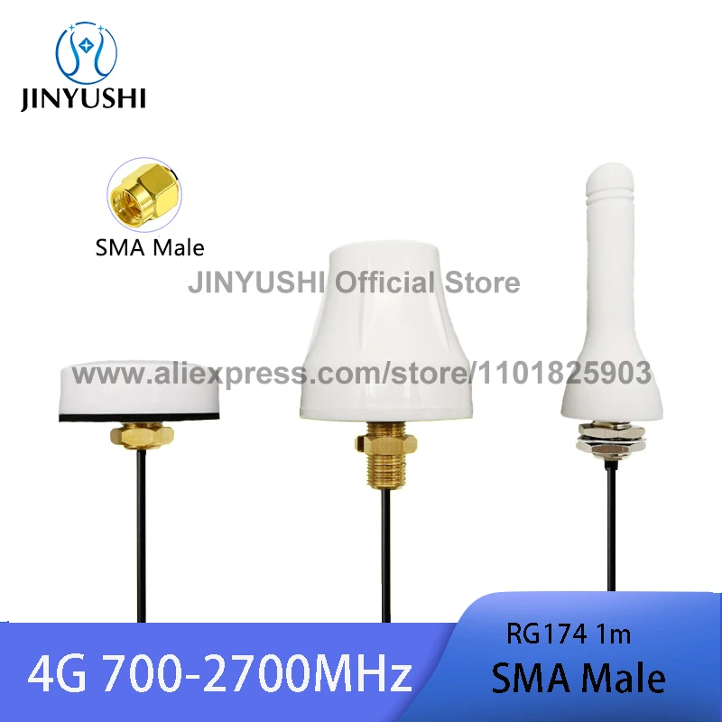 2Pcs 4G GSM DTU Antenna LTE External Cabinet Antenna SMA Male 1m Cable RG174 Signal Booster Outdoor Waterproof Router Antenna