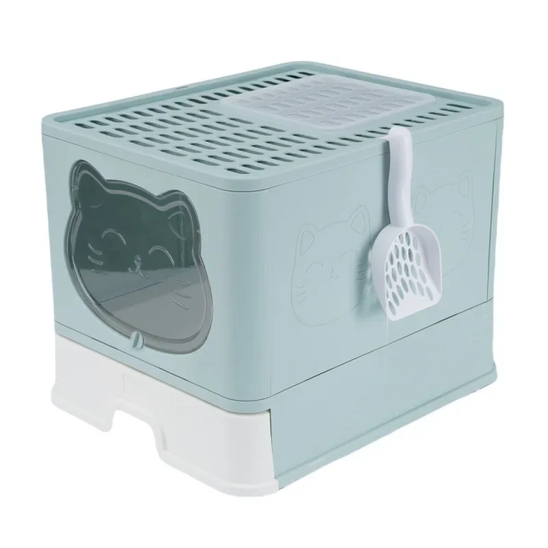 

Fully enclosed oversized cat litter box easy to clean with activated carbon cotton deodorant drawer type cat toilet manufacturer