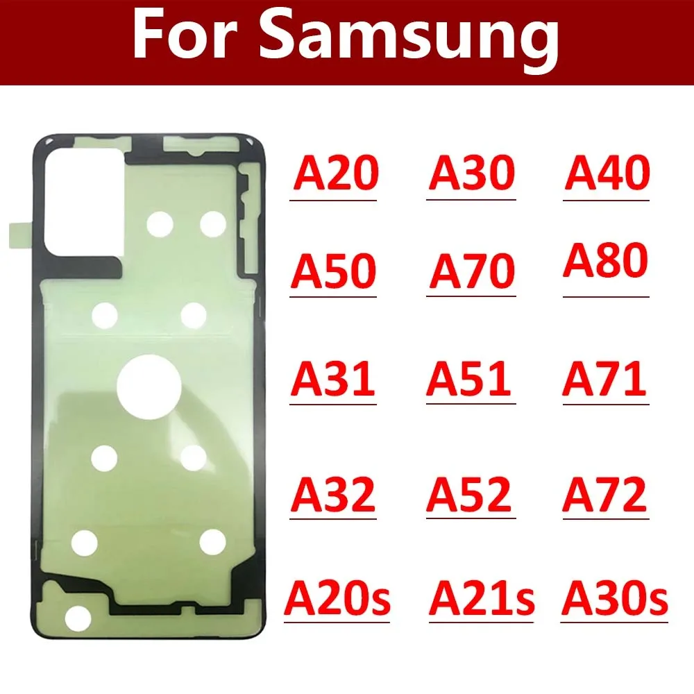 Cinta adhesiva impermeable para cubierta de batería, pegatina trasera para Samsung A20, A30, A50, A70, A20s, A21s, A30s, A51, A71, A32, A52, A72, 2