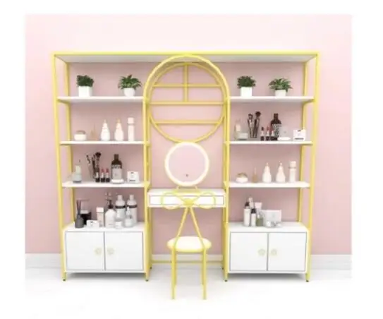 Beauty shop with lights display case Cosmetic display case