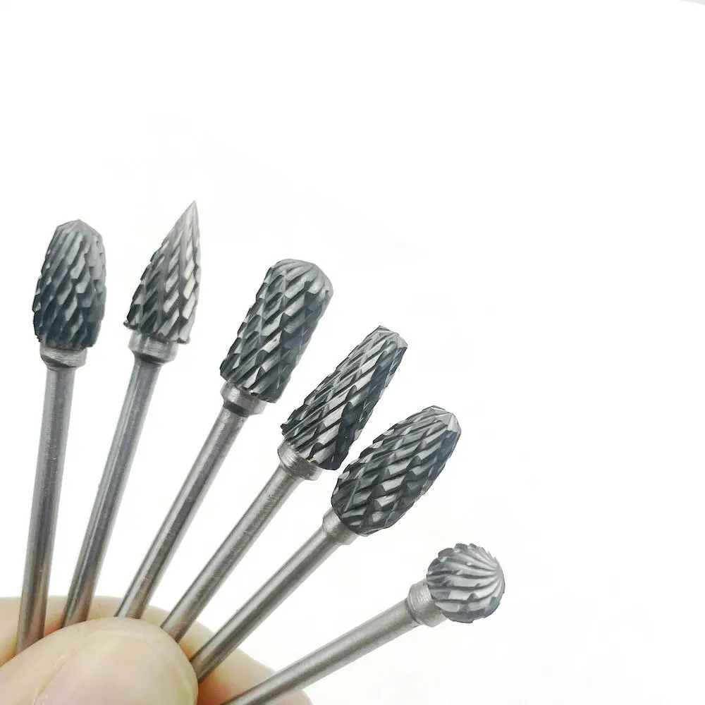 2.35x6mm Tungsten Steel Carbide Bur Cutter Rotary Tool Burr Double Diamond Cut Rotary Dental Polishing Tools