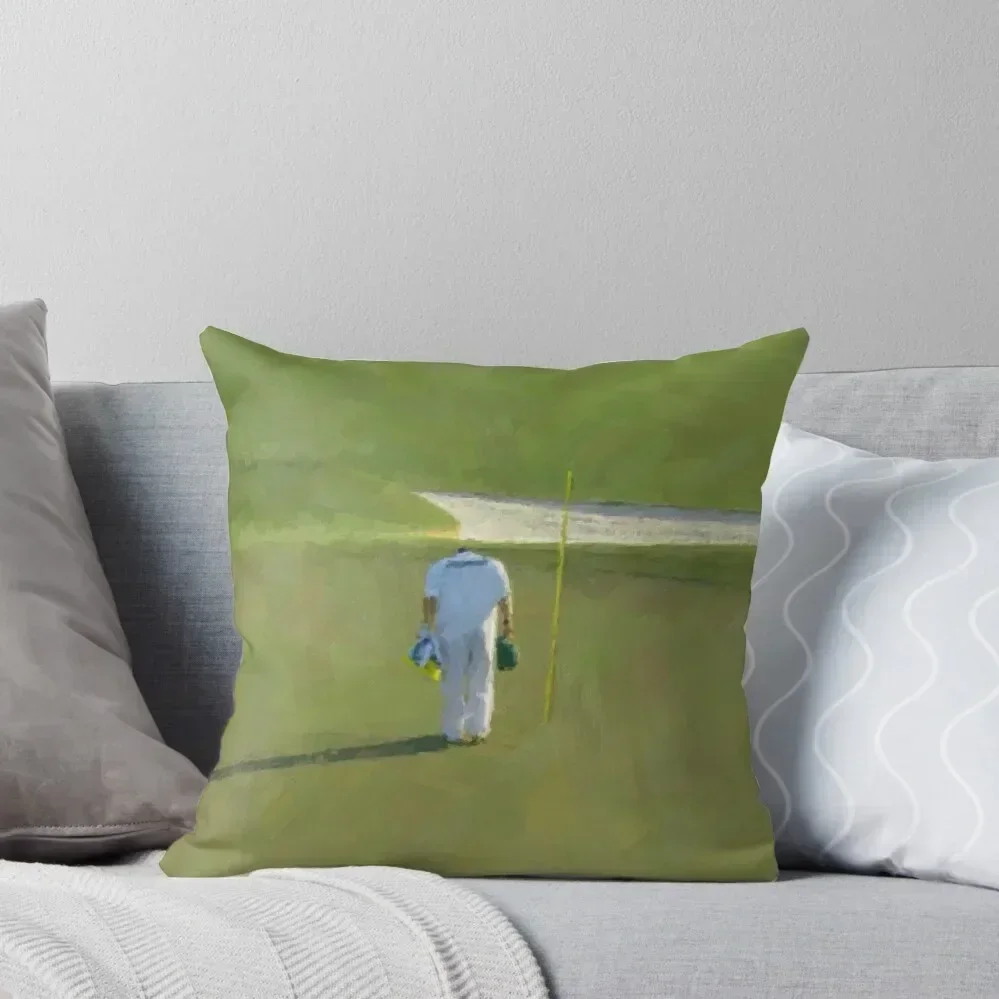 Caddie bowed to the course. Masters 2021 Throw Pillow Couch Cushions pillow cover christmas pillow pillowcase