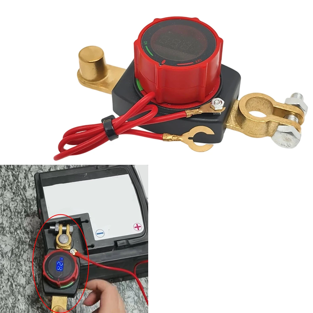 

12V Battery Disconnect Switch 500A with Voltage Monitor and Safety Features for Use in For Cars RVs and Marine