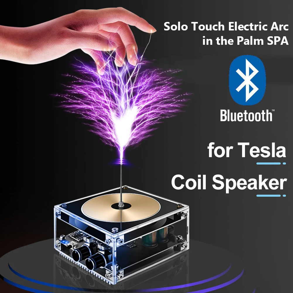 Imagem -02 - Gerador de Arco Elétrico para Tesla Speaker Compatível com Bluetooth Bobina Eletrônica para Tesla Experiment Modo Toy Desktop