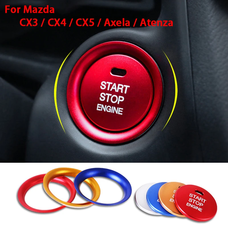 Zündschloss Dekoration Patch Trim Ring Metall Auto Aufkleber Für Mazda 2 3 6 CX-3 CX-4 CX-5 CX-9 MX-5 Innen Zubehör