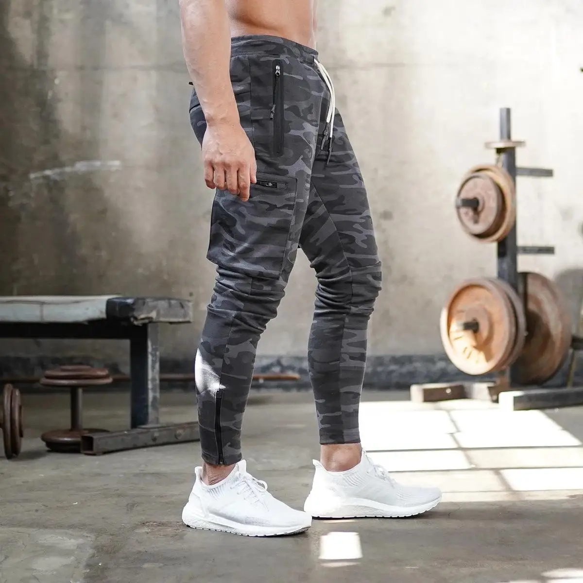 

Casual Fitn Men's Sportswear Joggers Pants mid Waist Straight Leg Long Trousers Faion Urban Sle Youth Winter Faion