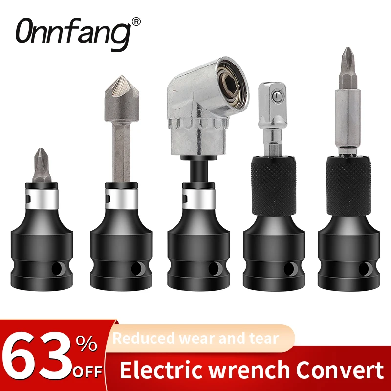 

Electric wrench Convert screwdriver Adapter wrenchd 1/2“（square）to 1/4"(hex) Hexagonal screw sleeve telescopic bullet head