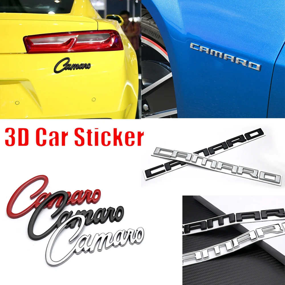 Черная/серебряная/красная 3D металлическая наклейка/буква для стайлинга автомобиля, логотип кузова автомобиля, эмблема, наклейка, наклейка для Chevrolet CAMARO, автомобильные аксессуары