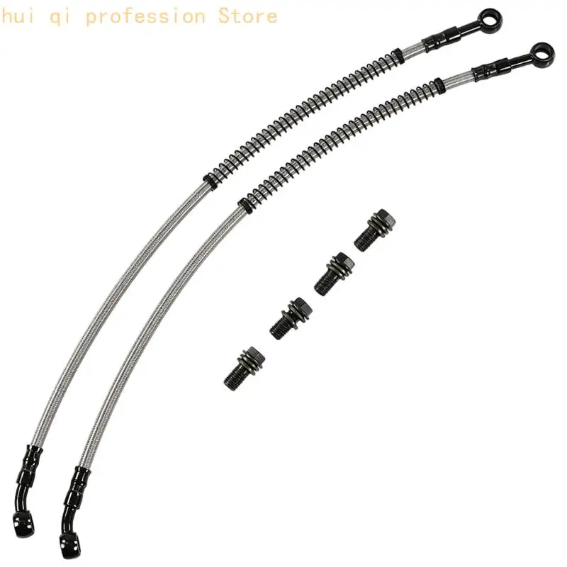 Mini Bike Oil Line Hose with Eyelet Fittings, X 1.25 Hardware, Two Hose Assemblies for Service Use Repair H8WE