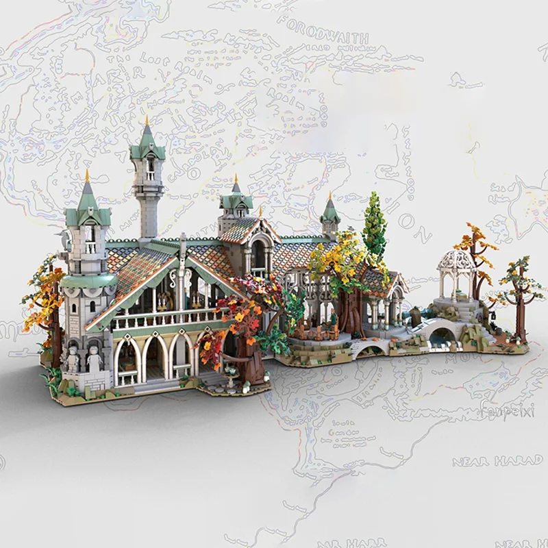 10547pcs MOC The Hobbit and Lord of Rings 10316 Rivendell Extension Model Christmas Gift Collectible Living Room Decoration