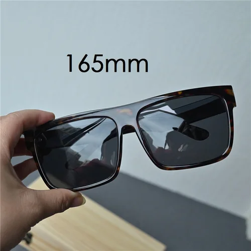 Vazrobe-gafas de sol polarizadas negras de gran tamaño para hombre, grandes y enormes lentes de sol, parte superior plana, Steampunk, cara grande, 165mm