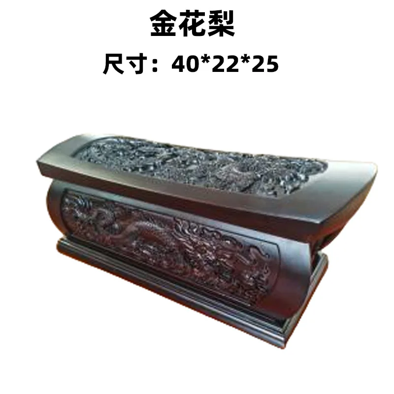 لا. 8 التنين والعنقاء تابوت خشبي خشب الأبنوس لون الرماد صندوق خشب متين النعش مقاوم للرطوبة الحيوانات الأليفة النعش جنازة لوازم الرماد جرة #1