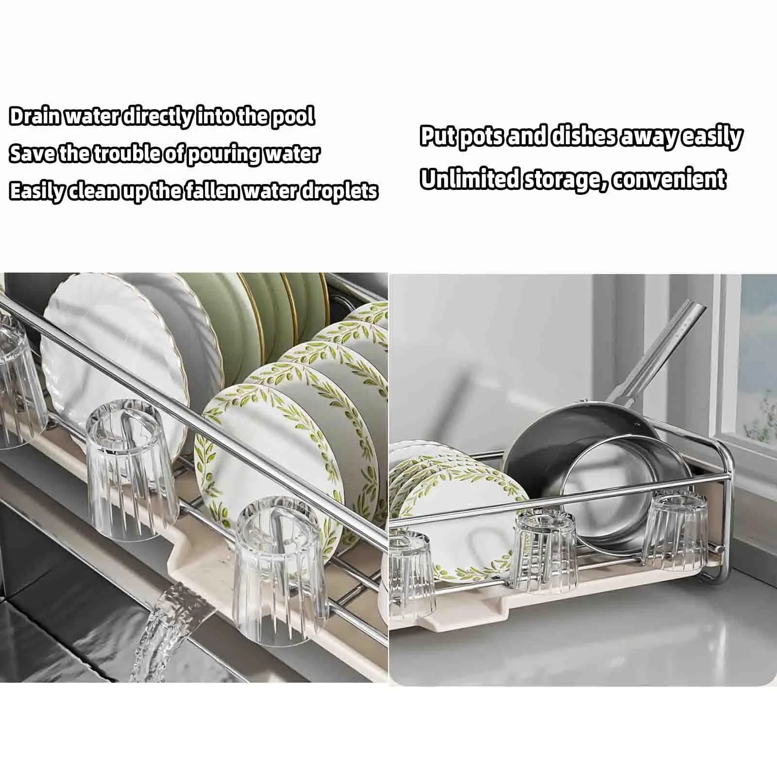 Dish Drying Rack Bowl Drainer Over Sink Drainer Draining Rack Organizer Kitchen Sink Basket Tableware Narrow Cup Holder Shelf