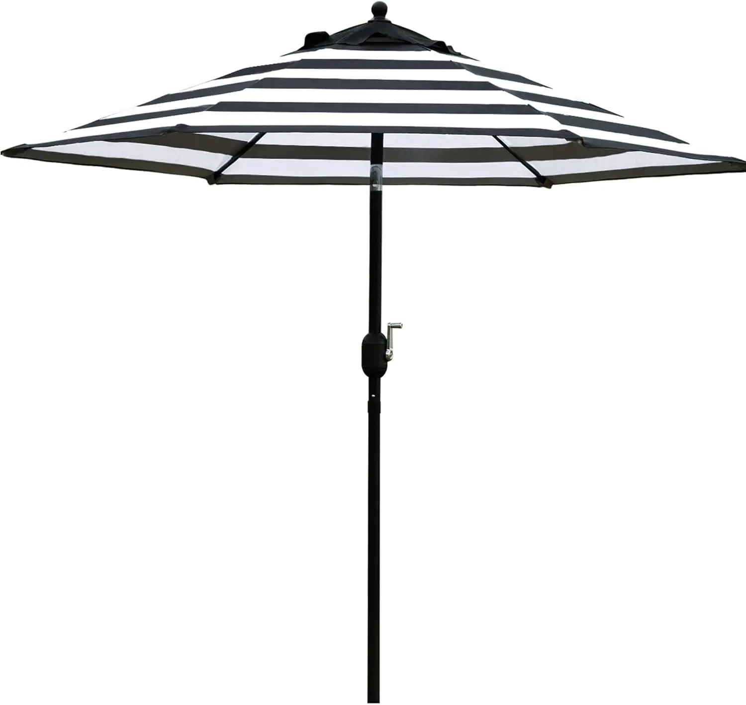 

7.5' Patio Umbrella Outdoor Table Market Umbrella with Push Button Tilt/Crank, 6 Ribs (Black and White)