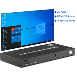 4K HDMI Video Wall Controller 2X2 1X3 1X4 2x2 3X1 4X1 HDMI VGA Video Stitching Processor Splicer 4 HDMI out TV Wall Controller