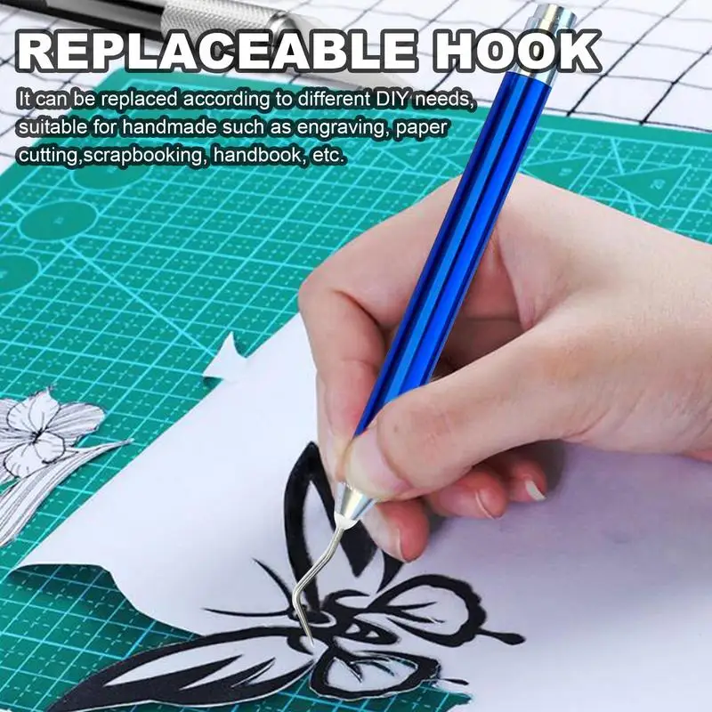 Craft Weeding Tool Vinyl Weeding Tools Set Basic Vinyl Tool Weeding Pen Pin with LED Light DIY Crafting Tool with Pin Hook