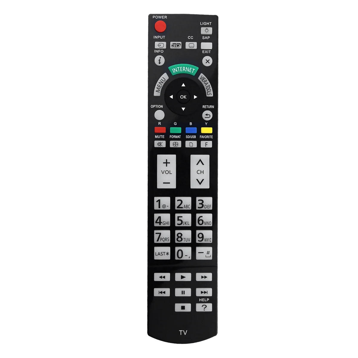 Replace N2QAYB000703 Remote for TV TC-L42ET5 TC-P55VT50 TC-P50ST50 TC-L55ET5 TC-L55DT50 TC-L47ET5 TC-P55ST50