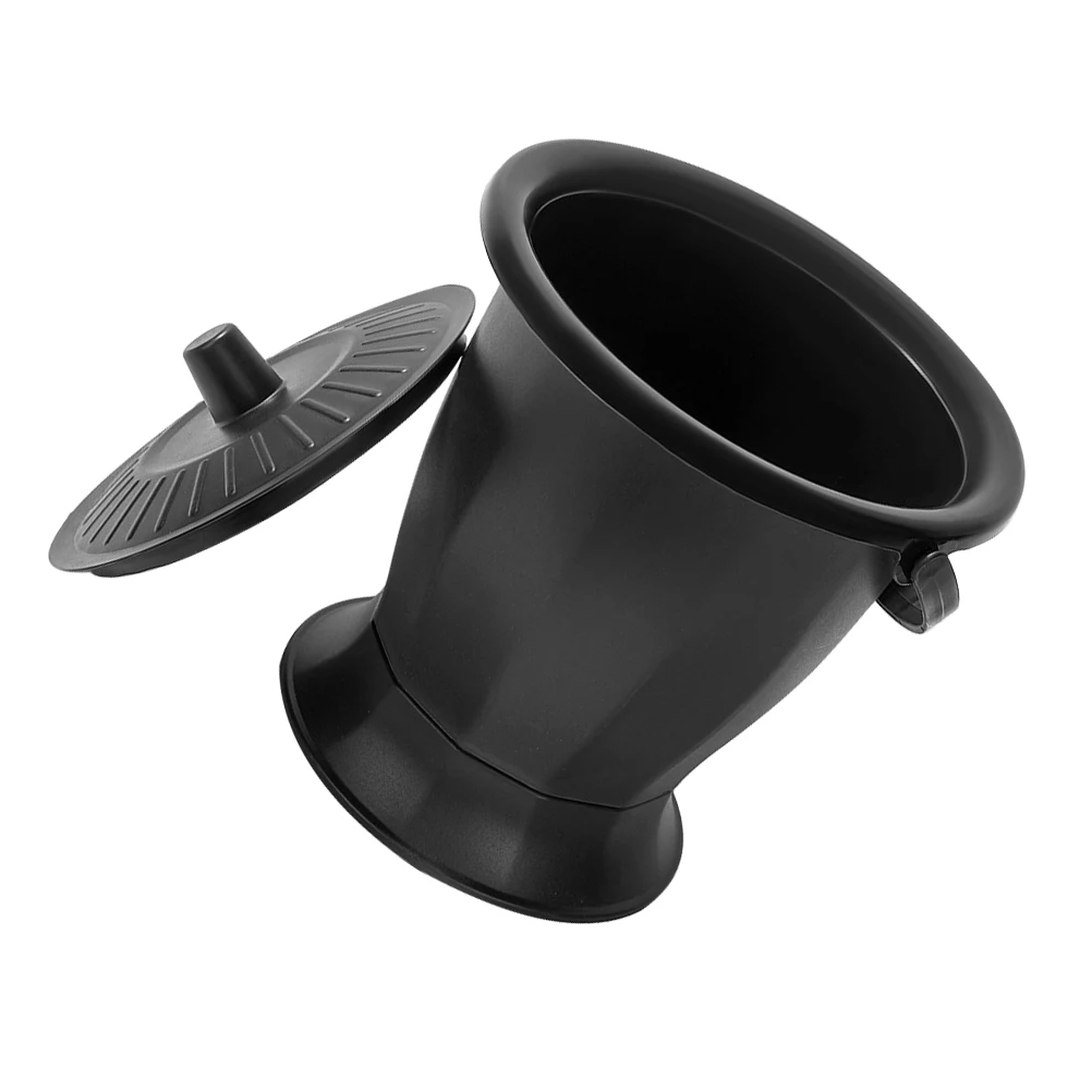 

Portable Adult Toilet Black Plastic Spittoon Urinal Elder Potty Bucket Chamber Pot for Bedroom Camping Unisex Reusable Non Slip