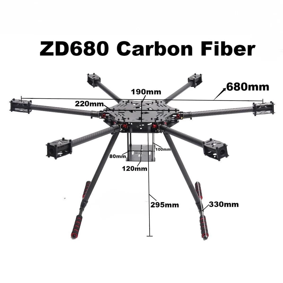 BCUBE F680 ZD680 cadre haute résistance-hexacoptère pliable à 6 axes entièrement en Fiber de carbone avec train d'atterrissage fixe Drone FPV